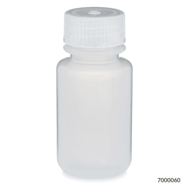 Bottle, Wide Mouth, PP Bottle, Attached PP Screw Cap, 60mL, 12/Pack - cs-72