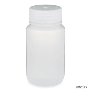 Bottle, Wide Mouth, PP Bottle, Attached PP Screw Cap, 125mL, 12/Pack - cs-72