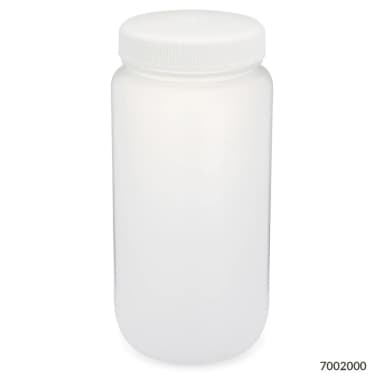 Bottle, Wide Mouth, Large Format, PP Bottle, Attached PP Screw Cap, 2 Litres (0.5 Gallons) - CS/6
