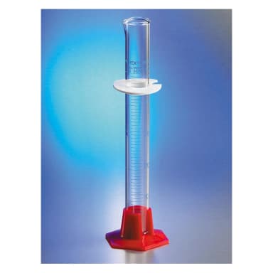 PYREX VISTA 10mL Single Metric Volumetric and Graduated Cylinders, TC, Plastic Hexagonal Base, Blue Graduations