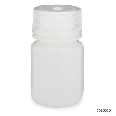Bottle, Wide Mouth, HDPE Bottle, Attached PP Screw Cap, 30mL, 12/Pack - cs-72