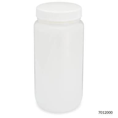 Bottle, Wide Mouth, HDPE Bottle, Attached PP Screw Cap, 2 Litres (0.5 Gallons) - CS/6