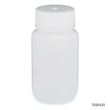 Bottle, Wide Mouth, LDPE Bottle, Attached PP Screw Cap, 125mL, 12/Pack - cs-72