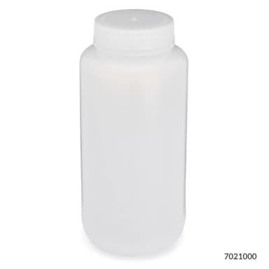 Bottle, Wide Mouth, LDPE Bottle, Attached PP Screw Cap, 1000mL, 12/Pack - CS/24