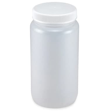 Bottle, Wide Mouth, LDPE Bottle, Attached PP Screw Cap, 2 Litres (0.5 Gallons) - CS/6