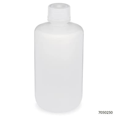 Bottle, Narrow Mouth, PP Bottle, Attached PP Screw Cap, 250mL, 12/Pack - cs-72