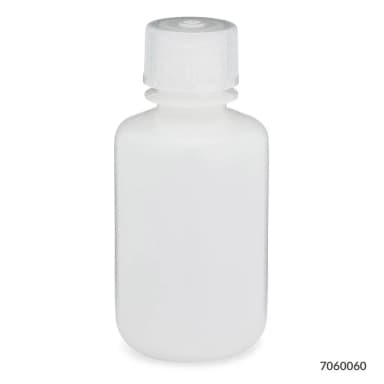 Bottle, Narrow Mouth, HDPE Bottle, Attached PP Screw Cap, 60mL, 12/Pack - cs-72