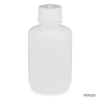 Bottle, Narrow Mouth, LDPE Bottle, Attached PP Screw Cap, 125mL, 12/Pack - cs-72