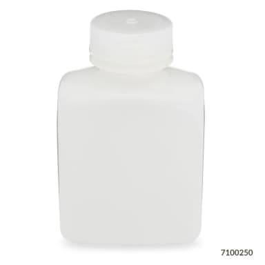 Bottle, Rectangular, HDPE Bottle, 38mm PP Screw Cap, 250mL (8oz), 12/Pack - cs-72