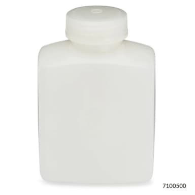 Bottle, Rectangular, HDPE Bottle, 48mm PP Screw Cap, 500mL (16oz), 12/Pack - CS/48