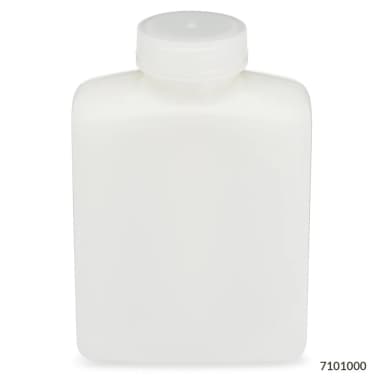 Bottle, Rectangular, HDPE Bottle, 53mm PP Screw Cap, 1000mL (32oz), 6/Pack - CS/24