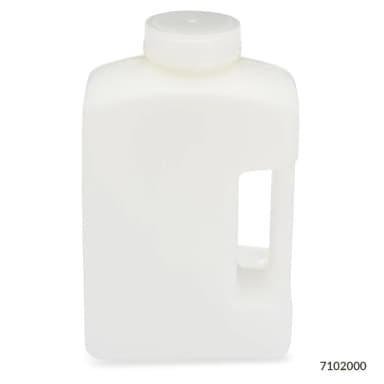 Bottle, Rectangular, Large Format, HDPE Bottle, 63mm PP Screw Cap, 2000mL (64oz), 4/Pack - CS/12