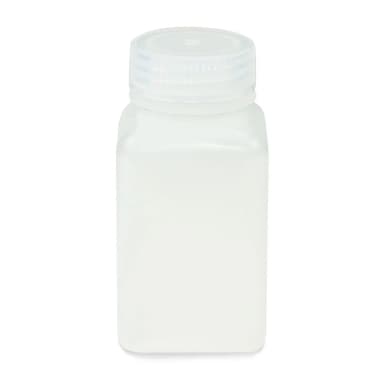 Bottle, Wide Mouth, Square, PP, Attached PP Screw Cap, 175mL, 12/Pack - cs-72