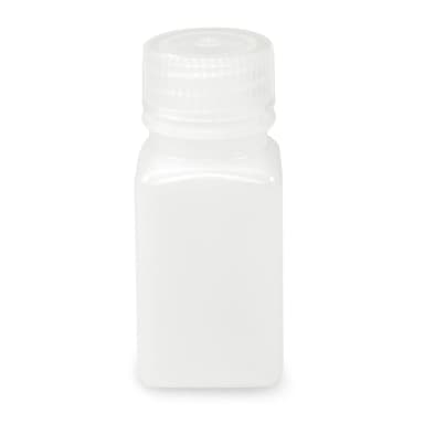 Bottle, Wide Mouth, Square, HDPE, Attached PP Screw Cap, 60mL, 12/Pack - cs/72