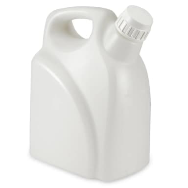 Jerrican with Handle, HDPE Bottle, 53mm PP White Screw Cap, 5 Litres (1.25 Gallons) - CS/6