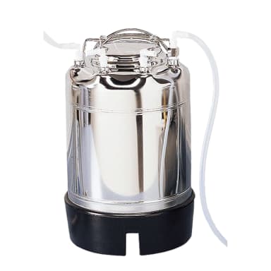 3-Gal 316SS Pressure Vessel (includes: pressure gauge, safety relief valve, hose barb connectors (3/8" OD tubing), tubing, hose clamp, dip tube)