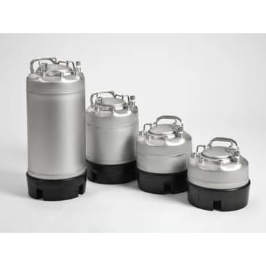 10-Gal 316SS Wide Mouth (includes: pressure gauge, safety relief valve, hose barb connectors (3/8" OD tubing), dip tube)
