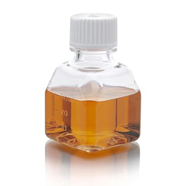 Bottle, Square Media, PETG with HDPE Closure, 30mL, STERILE with Tamper Evident Shrink Band, 24/Shrink Wrapped Tray