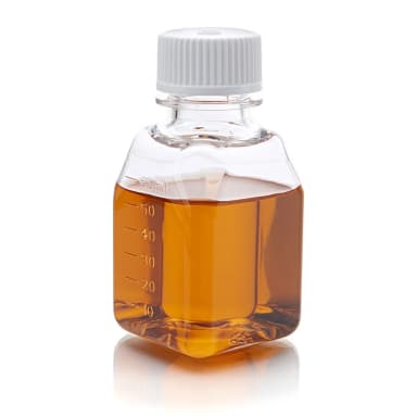 Bottle, Square Media, PETG with HDPE Closure, 60mL, STERILE with Tamper Evident Shrink Band, 24/Shrink Wrapped Tray