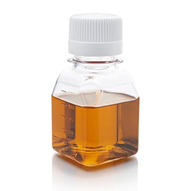 Bottle, Square Media, PETG with HDPE Closure, 125mL, STERILE with Tamper Evident Shrink Band, 24/Shrink Wrapped Tray