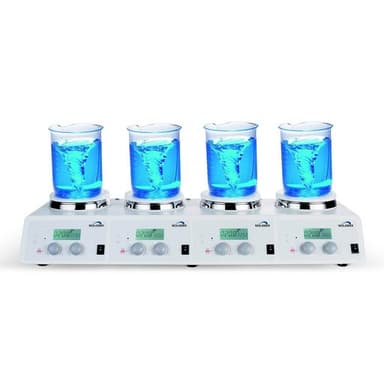 SCI340-4 Digital Hotplate-Stirrer 4-Channel, ceramic plate, 220-240V, 50/60Hz, UK Plug