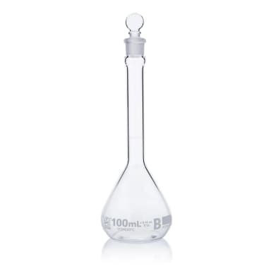 Flask, Volumetric , Globe Glass, 100mL, Class B, To Contain (TC), ASTME288, 6/Box