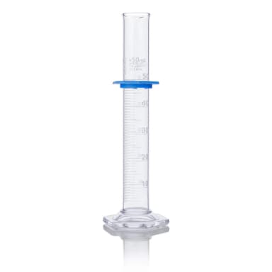 Cylinder, Graduated, Globe Glass, 50mL, Class A, To Deliver (TD), Dual Grads, ASTM E1272, 1/Box - CS/6