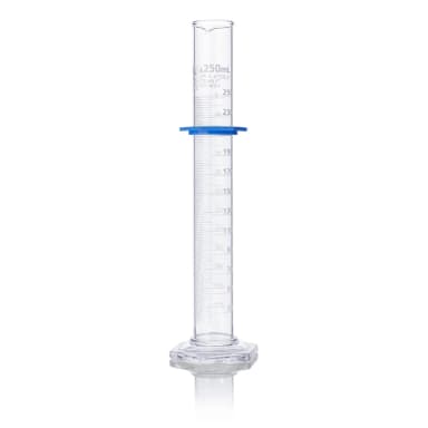 Cylinder, Graduated, Globe Glass, 250mL, Class A, To Deliver (TD), Dual Grads, ASTM E1272, 1/Box - CS/4