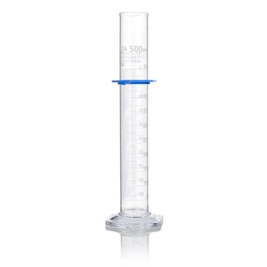 Cylinder, Graduated, Globe Glass, 500mL, Class A, To Deliver (TD), Dual Grads, ASTM E1272, 1/Box - CS/4