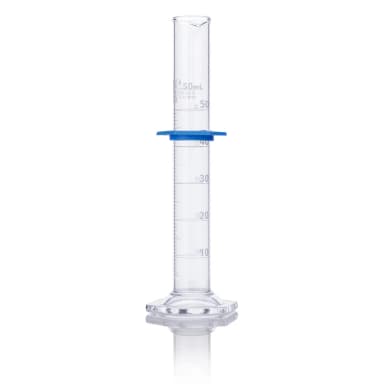 Cylinder, Graduated, Globe Glass, 50mL, Class B, To Deliver (TD), Dual Grads, ASTM E1272, 4/Box - CS/24