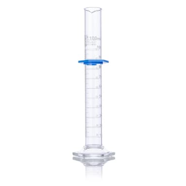 Cylinder, Graduated, Globe Glass, 100mL, Class B, To Deliver (TD), Dual Grads, ASTM E1272, 4/Box - CS/24
