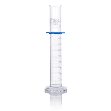 Cylinder, Graduated, Globe Glass, 500mL, Class B, To Deliver (TD), Dual Grads, ASTM E1272, 1/Box - CS/8