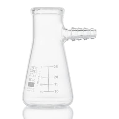 Flask, Filter, Globe Glass, 25mL, Dual Graduations, ASTM E1406, 6/Box