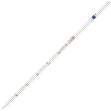 Pipette, Serological, Globe Glass, Reusable, 5mL, To Deliver (TD), 0.1 Graduations, Blue Band, ASTM E1044, 6/Box