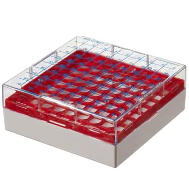 Colored 5026-0909 CryoBox PC with Red Grid 1.2-2mL, 9x9 Array