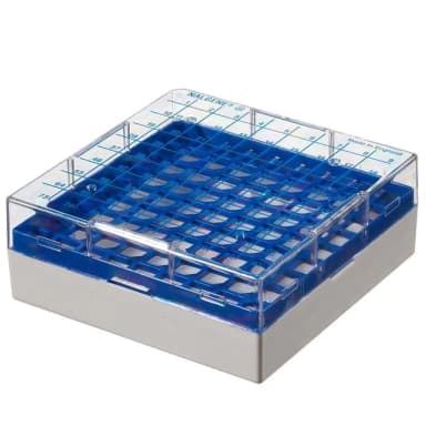 Colored 5026-0909 CryoBox PC with Blue Grid 1.2-2mL, 9x9 Array