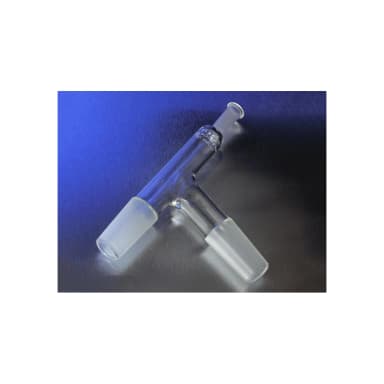PYREX 75 Angle Tube Adapter with Two-Way 24/40 Standard Taper Joints and Standard Taper 10/30 Outer Joint Thermometer Opening