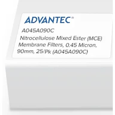 Nitrocellulose Mixed Ester (MCE) Membrane Filters, 0.45 Micron, 90mm, 25/Pk