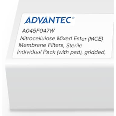Nitrocellulose Mixed Ester (MCE) Membrane Filters, Sterile Individual Pack (with pad), gridded, 0.45 Micron, 47mm, 1000/Pk