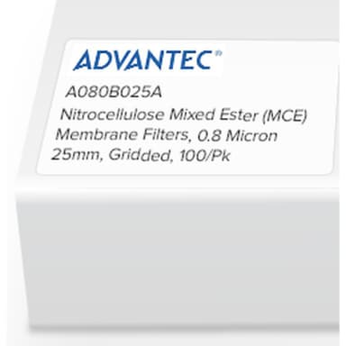 Nitrocellulose Mixed Ester (MCE) Membrane Filters, 0.8 Micron 25mm, Gridded, 100/Pk