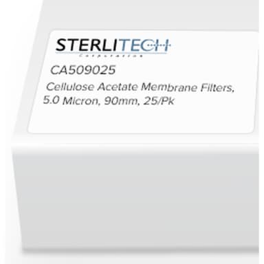 Cellulose Acetate Membrane Filters, 5.0 Micron, 90mm, 25/pk