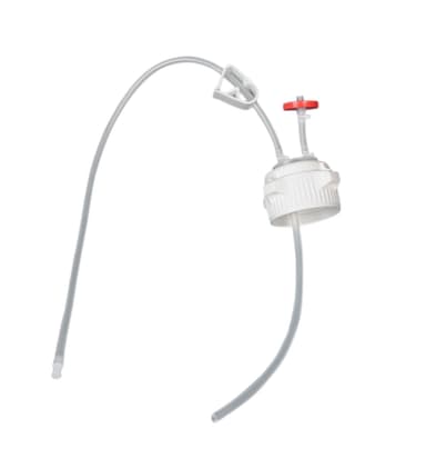 EZBio® Single Use Cap Assembly, Disposable Aseptic Transfer Caps, 53 mm (53B) VersaCap with Vent and Dip Tube, EZTop Replacement for 2,000 mL (2 L) Foxx or Nalgene Bottles, Sterilized, 20/CS