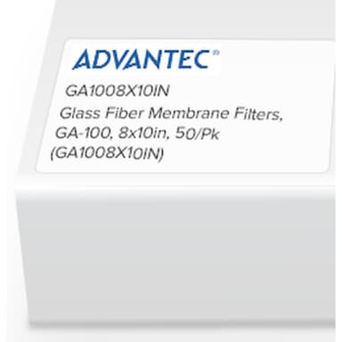 Glass Fiber Membrane Filters, GA-100, 8x10in, 50/Pk