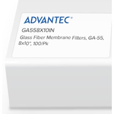 Glass Fiber Membrane Filters, GA-55, 8x10in, 100/Pk