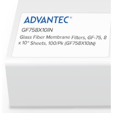 Glass Fiber Membrane Filters, GF-75, 8 x 10in Sheets, 100/Pk