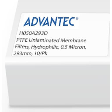 PTFE Unlaminated Membrane Filters, Hydrophilic, 0.5 Micron, 293mm, 10/Pk