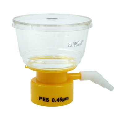 150mL Bottle Top Filter, PES Filter Material, 0.45µm, 50mm, Sterile