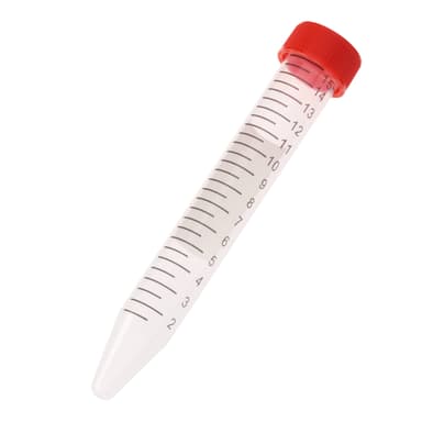 15mL Centrifuge Tube, Red Cap – Bag, Sterile