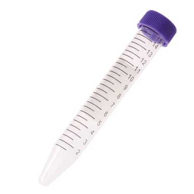 15mL Centrifuge Tube, Purple Cap – Bag, Sterile