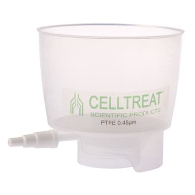 500mL Polypropylene Bottle Top Filter, PTFE Filter Material, 0.45um, 90mm, Non-sterile